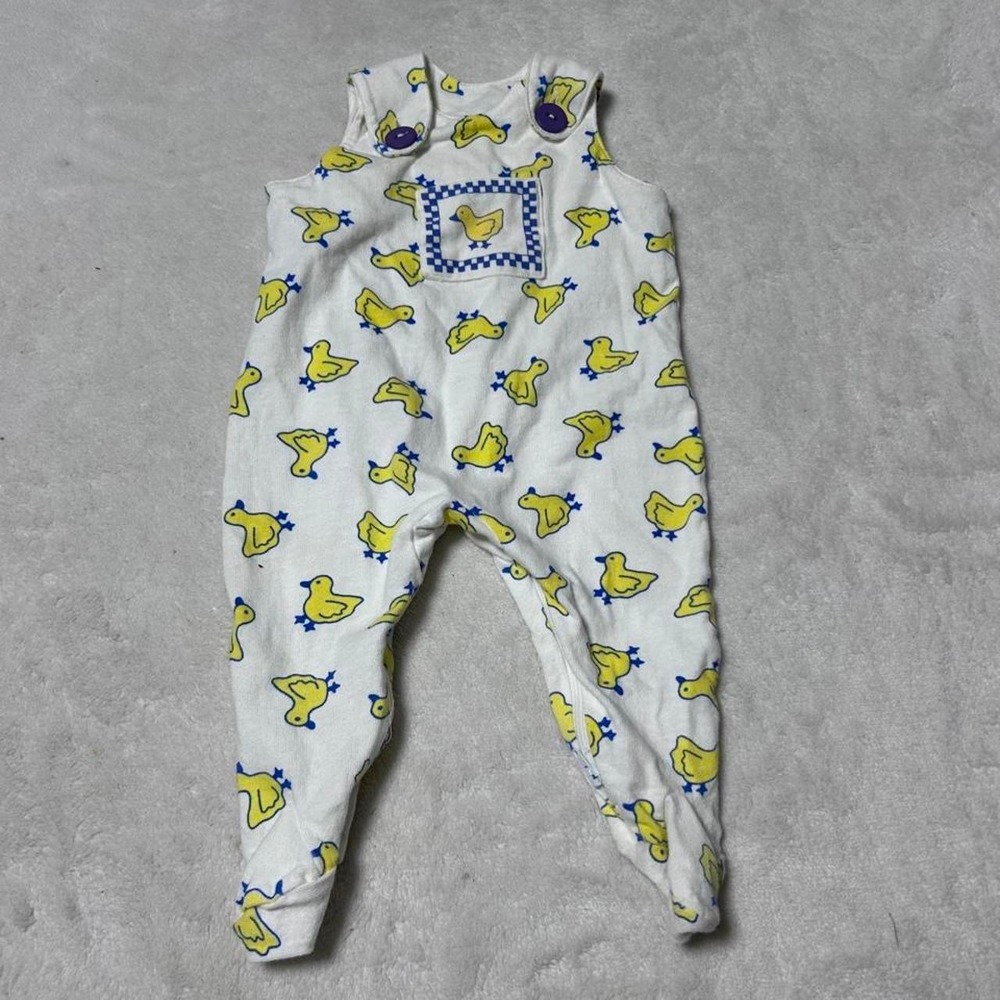 SWEET POTATOES  VINTAGE COTTON SUMMER ROMPER OVERALLS DUCK‎
